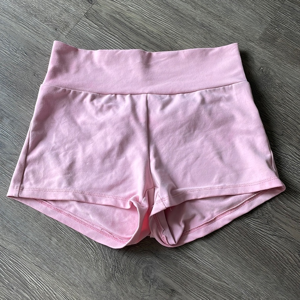 Pink Stretchy Athletic Yoga Shorts Small or XS